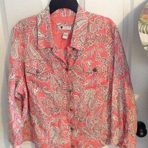 VINTAGE Carole Little Woman "3x" Linen Shacket, Bohemian, Western, Girlhoodcore